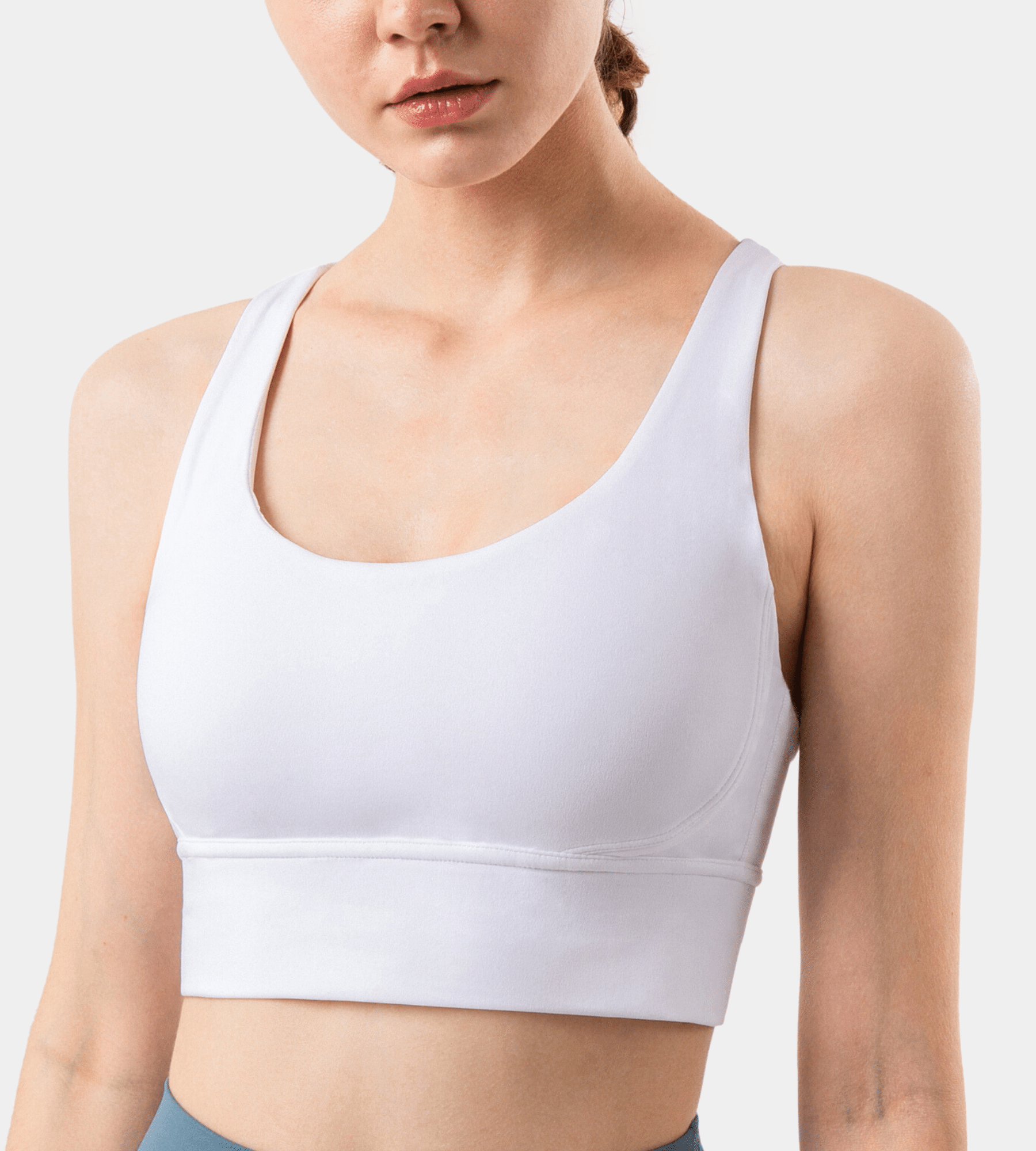 Remi cross-back sports bra: Snow (Seconds sale)